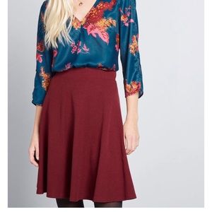 Modcloth Maroon Miniskirt